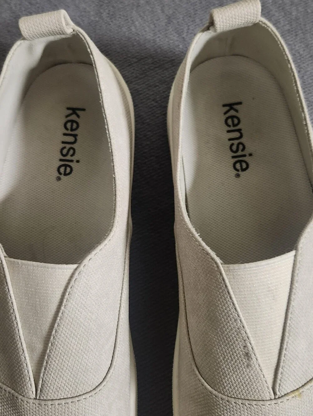 Womens Slip-On Canvas Sneakers in Light Beige